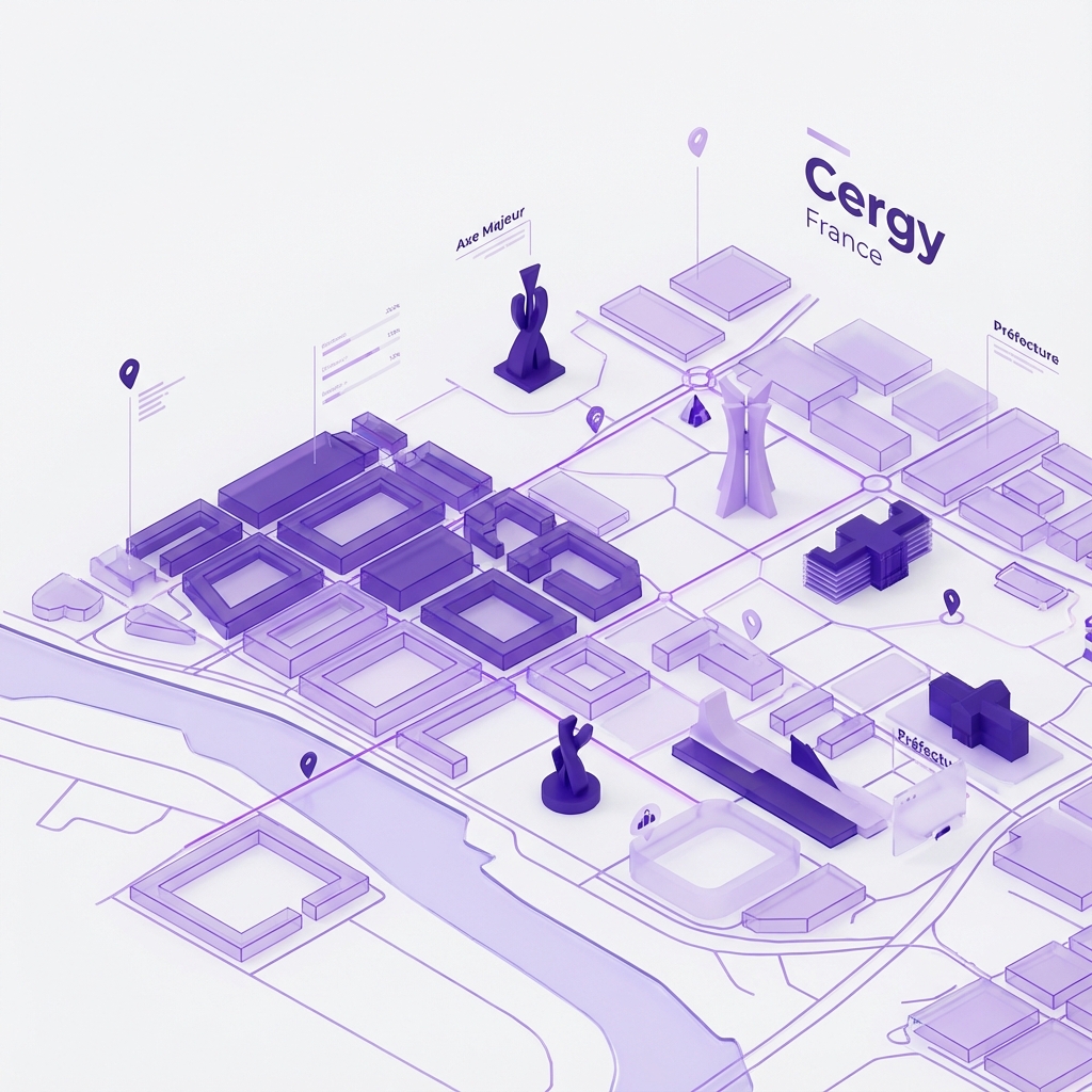 Carte stylisée de Cergy